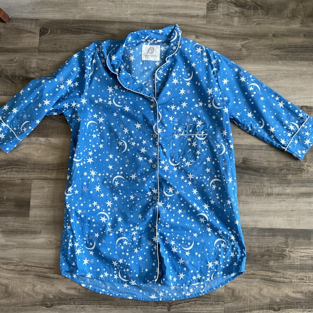 Printfresh Celestial Skies Organic Cotton Moon Stars Nightshirt - Large